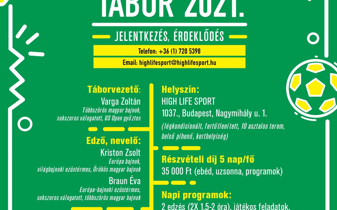 High Life Pingpong Tábor 2021.